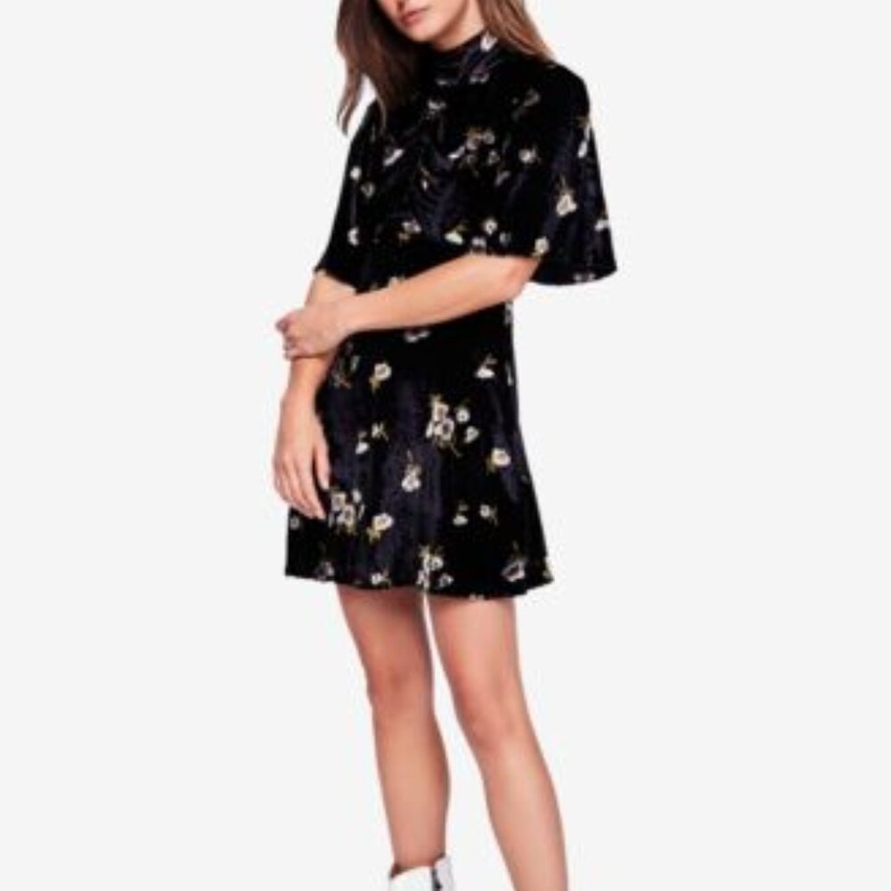 Free People Be My Baby Velvet Mini Dress, Size 4